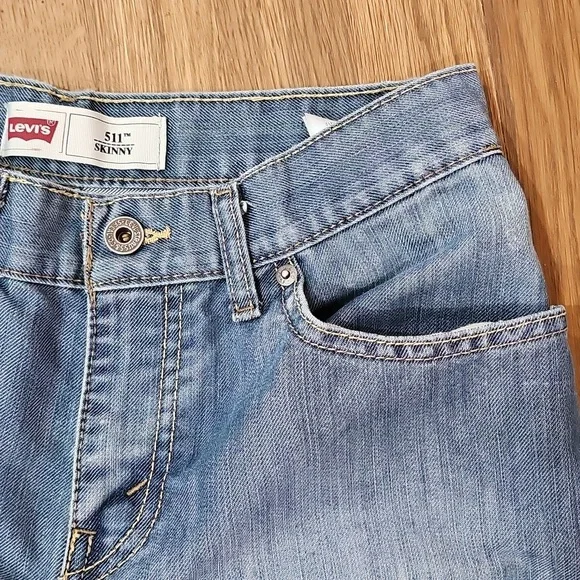 Levi's Light Blue Straight Jeans Sz 18 Sz 29 Vintage Soft - Picture 4 of 8